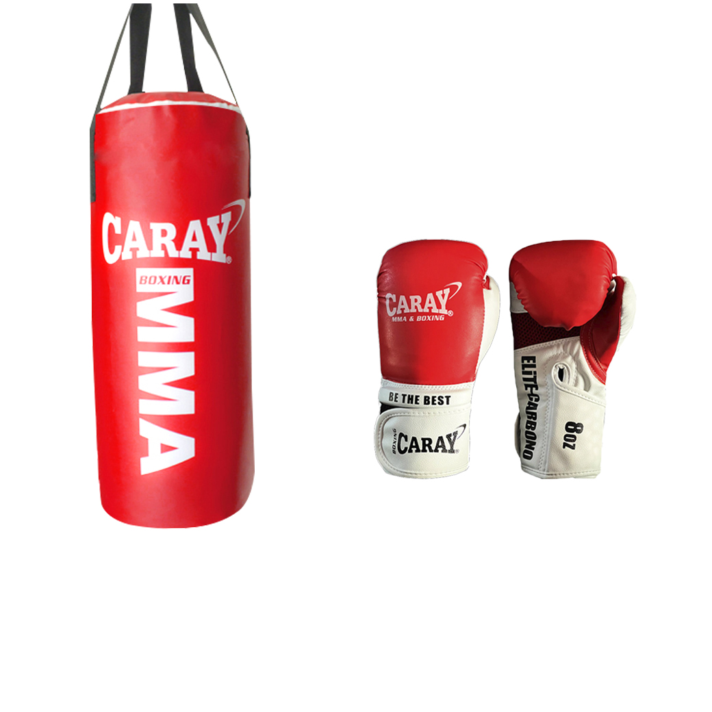 SCUDERIA KIT: Unisex Boxing Bag 70 cm x 25 cm + Caray Elite Boxing Gloves